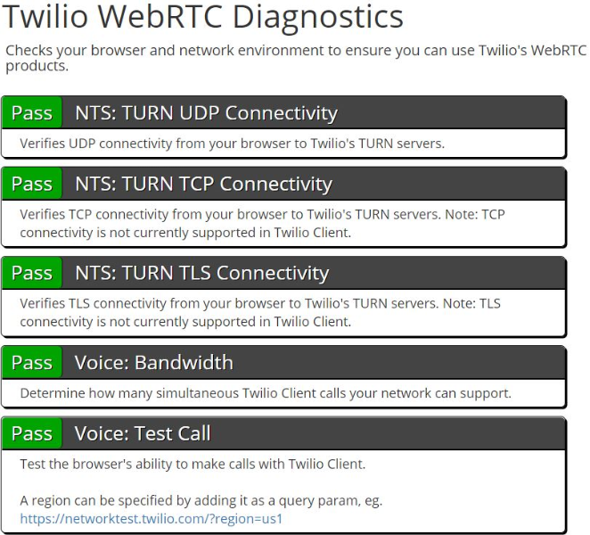 Twilio test ekranı görseli